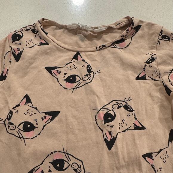 H&M Toddler Girl 3-4T Cat Design Long Sleeve Shirt - Picture 2 of 4